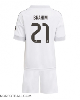 Billige Fotballdrakt Real Madrid Brahim Diaz #21 Replika Hjemmedraktsett Barn 2025-26 Kortermet (med bukser)